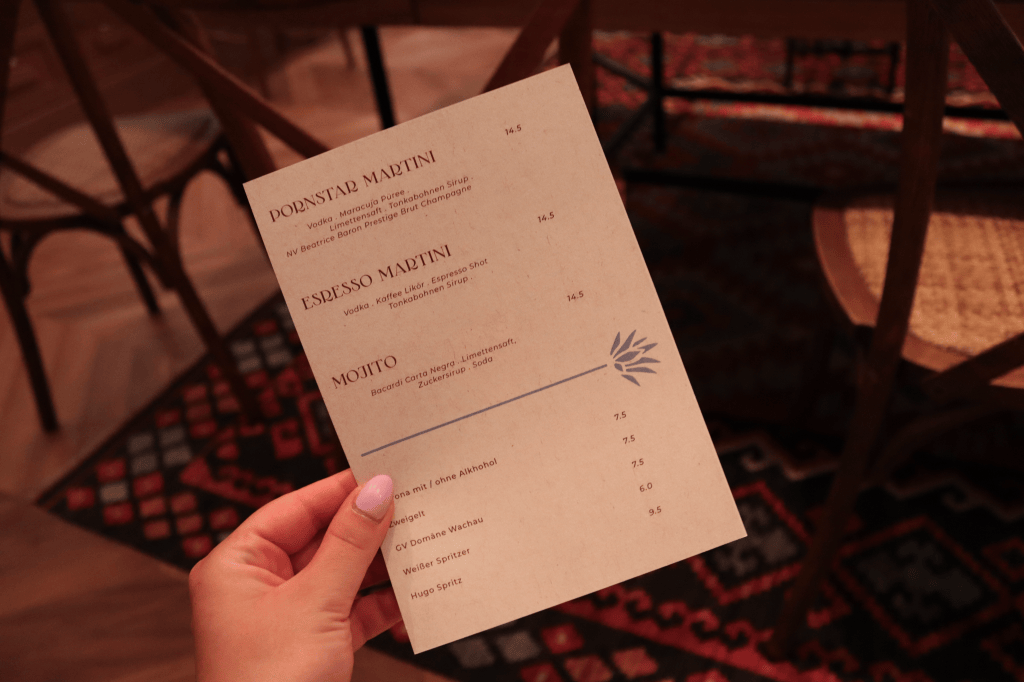 Menu of the la maison café.